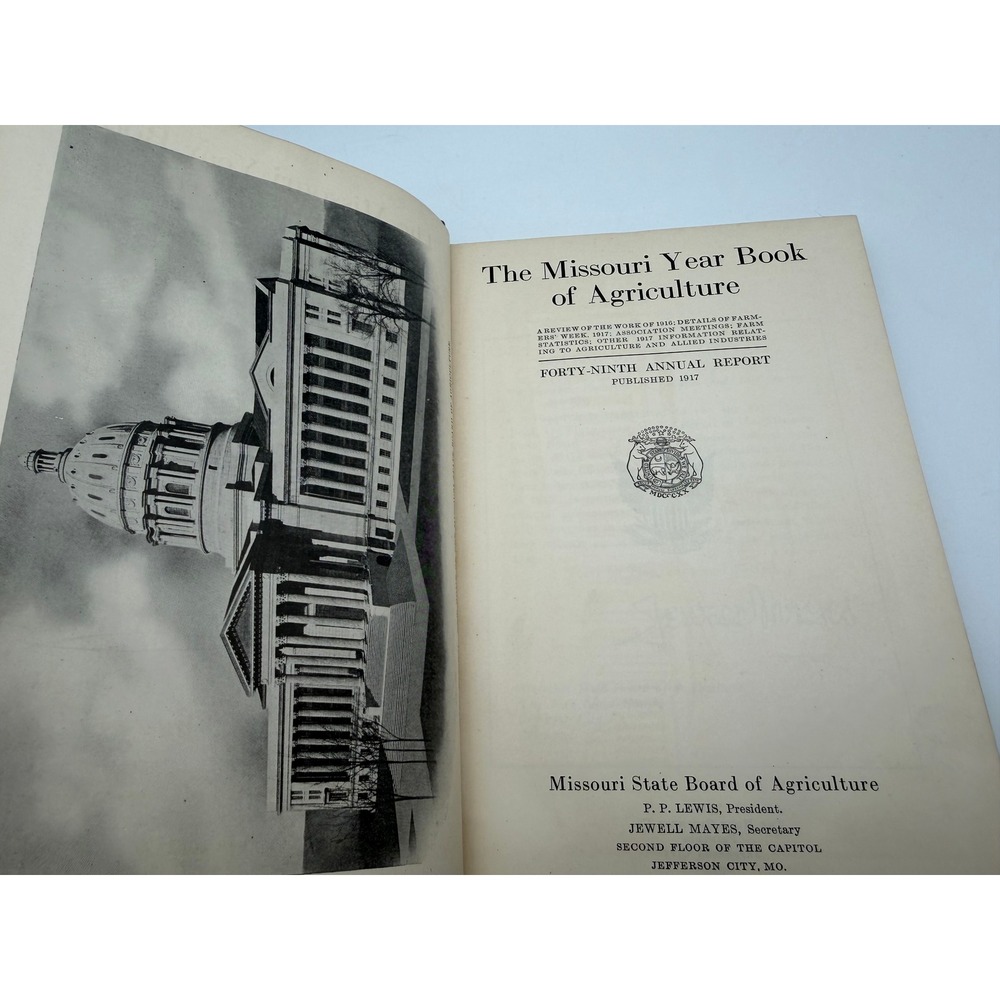 1917 Missouri Year Book of Agriculture 49th Annual Report Hardcover Book